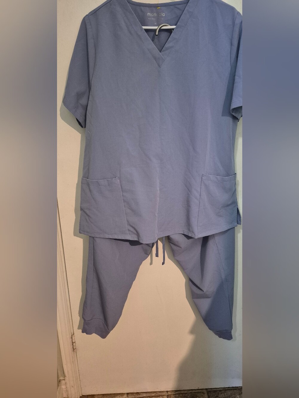 Manada  Scrub Joggers and Top Set - Light Blue Sz.XL
